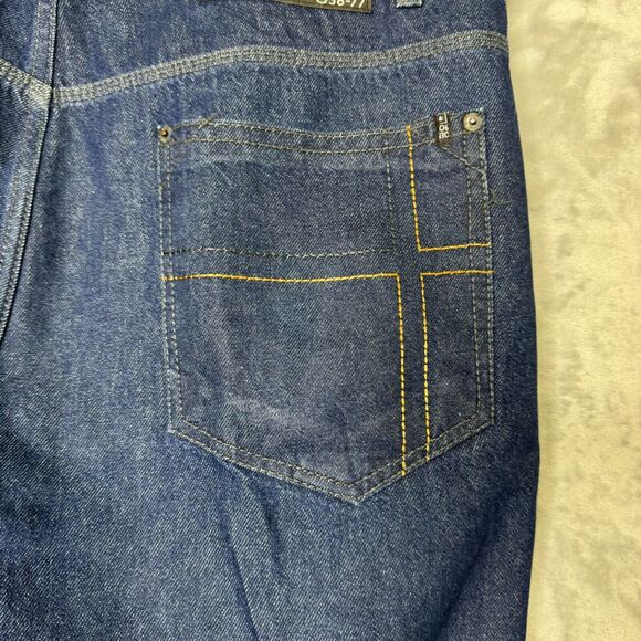 Roca Wear Jeans Mens 40*32 Dark Wash Regular Fit Logo Y2K Hip Hop - Picture 6 of 12